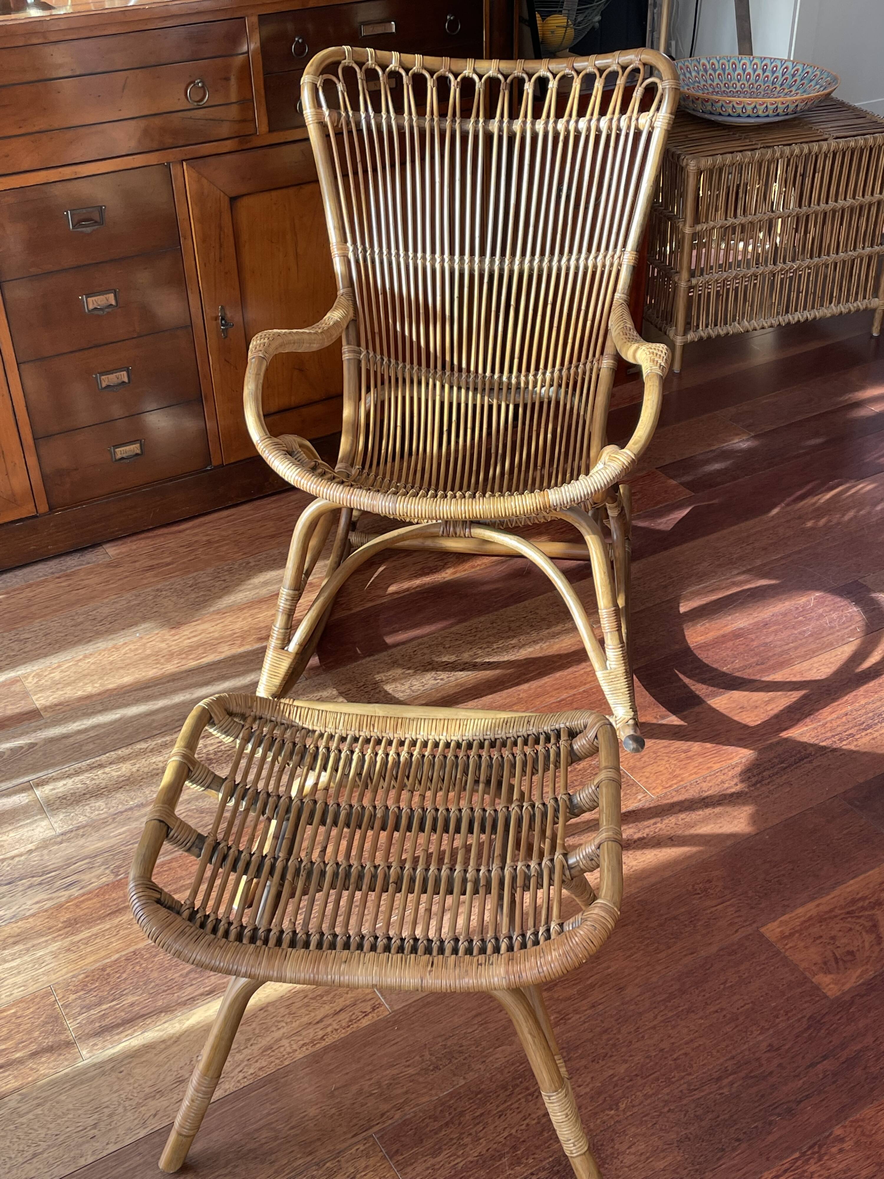 Rocking Chair, footrest, coffee table Sika Design Original