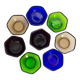 Lot de 8 coupelles en verres colorés