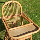 High chair for children in rattan