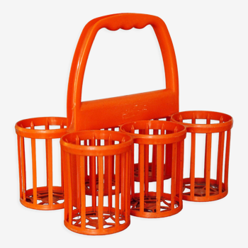 Porte-bouteille vintage orange année 1950/60