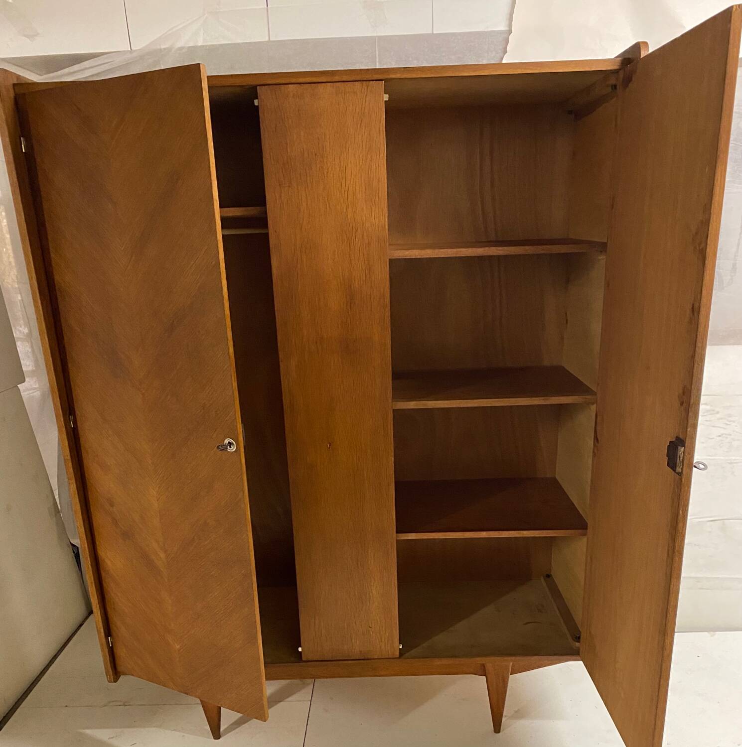 Vintage wardrobe with compass feet