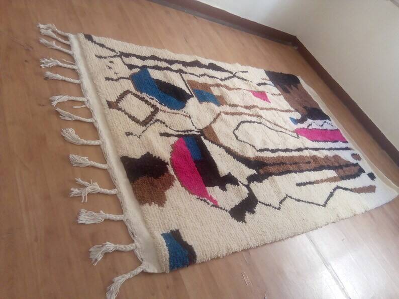 Berber design rug - brown touch - handmade Moroccan rug - 247x152 cm