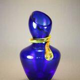 Vintage cobalt blue vase, Chribska blue glass, made in Czech Republic, art of glass,cobalt blue