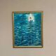 Mid-Century Oil on Canvas “Blue Trees” by Ag Liljardh– Vintage & Framed
