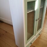 50s vintage medicine cabinet white celadon wood of poplar
