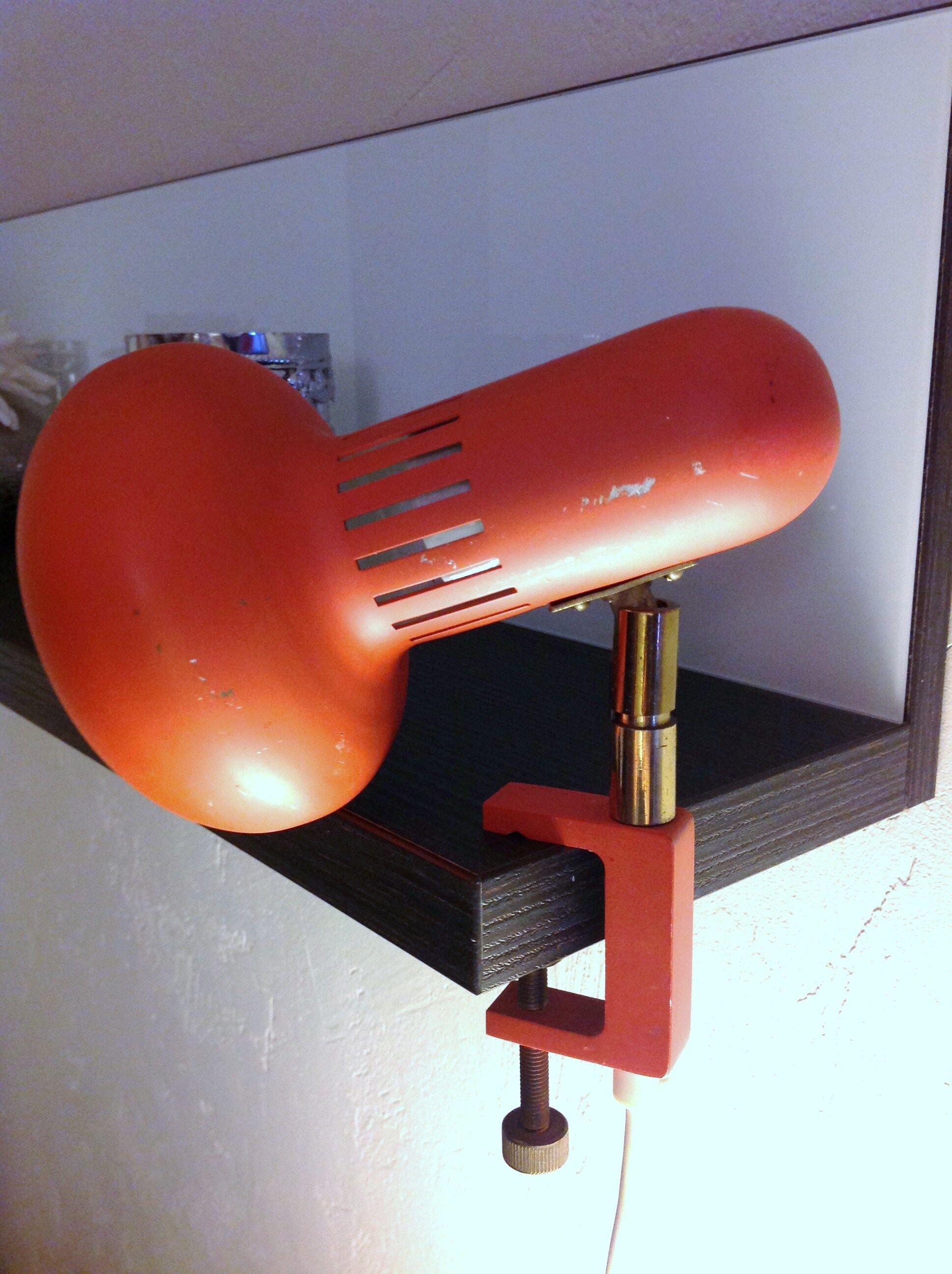 Orange articulated lamp vintage 60/70