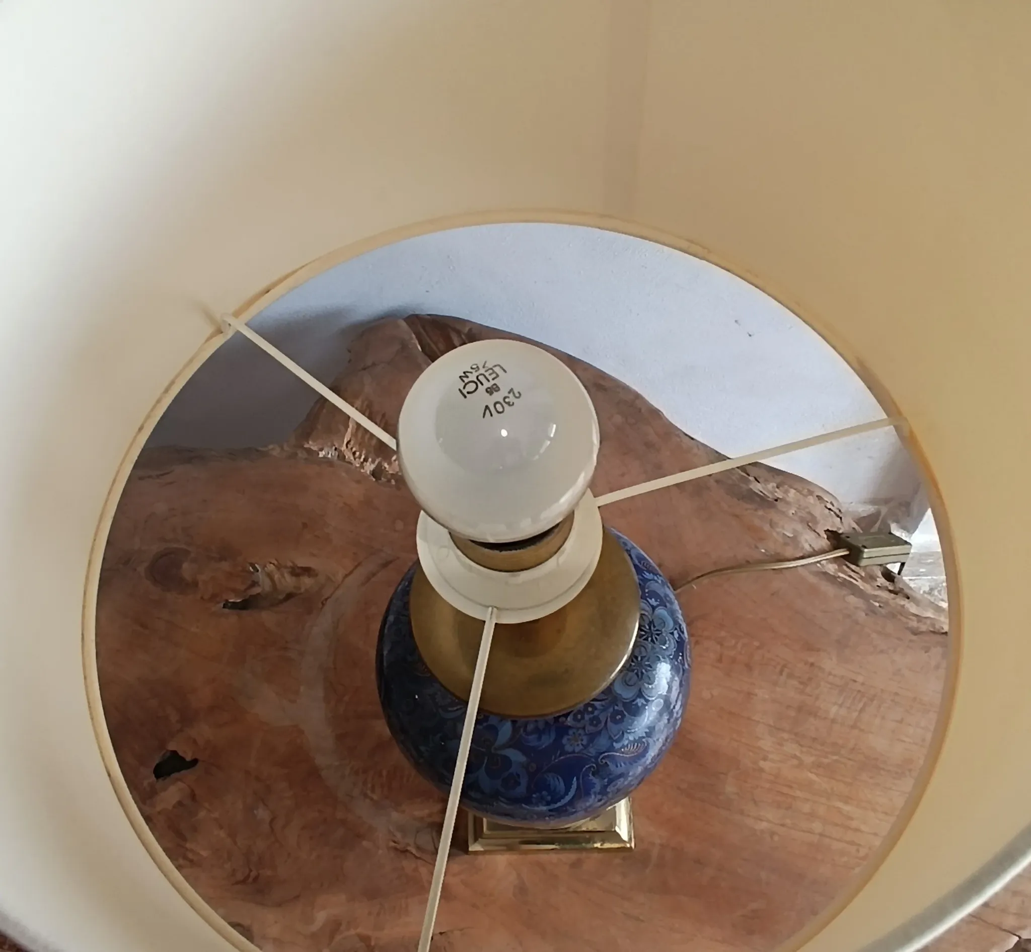 LE DAUPHIN lamp in vintage ceramic and brass