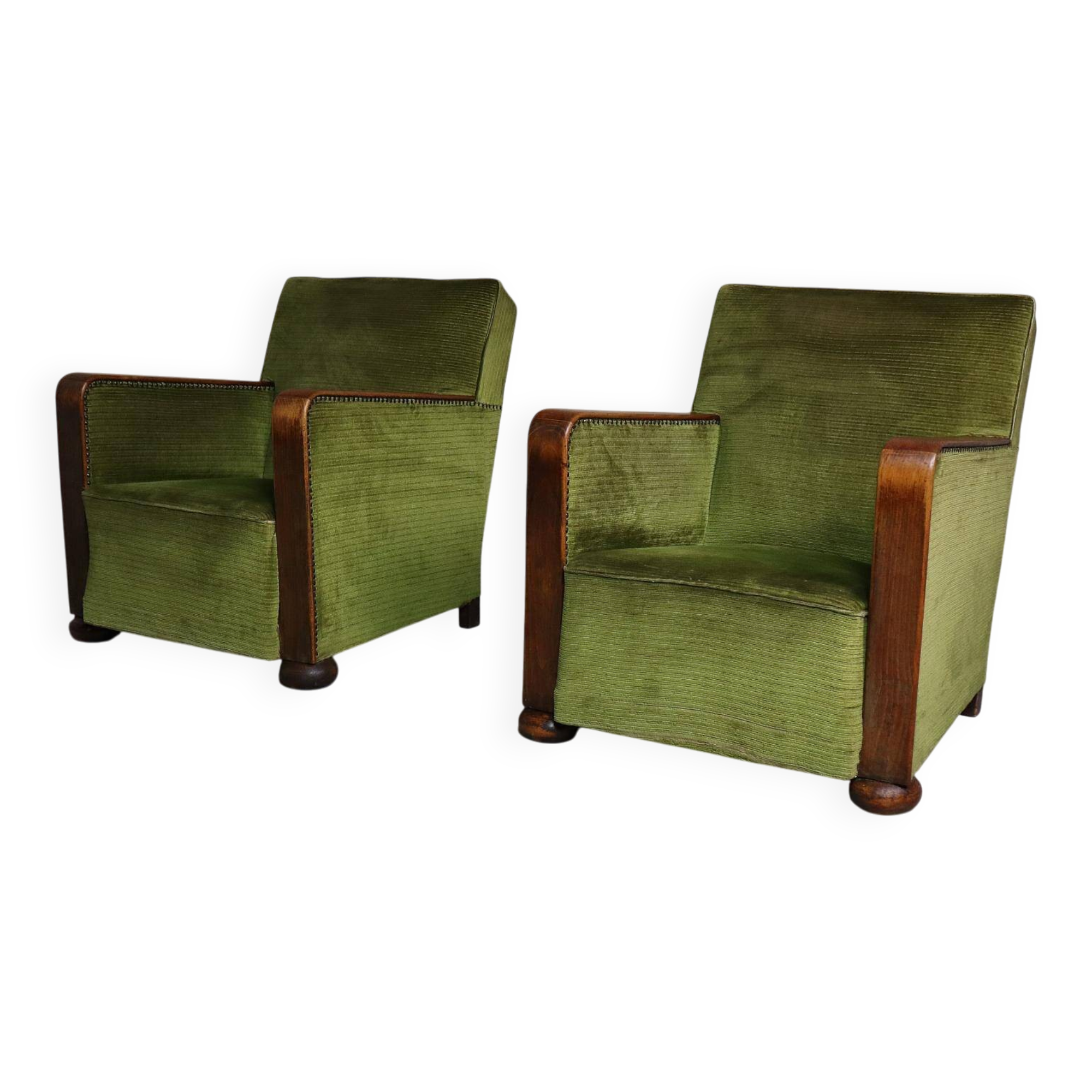 Paire de fauteuils club Art Déco, vers 1930