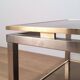 Coffee Table with Double Top in Brushed Steel and Brass, Guy Lefèvre for Ma