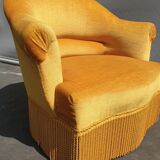 Gold velvet toad armchair