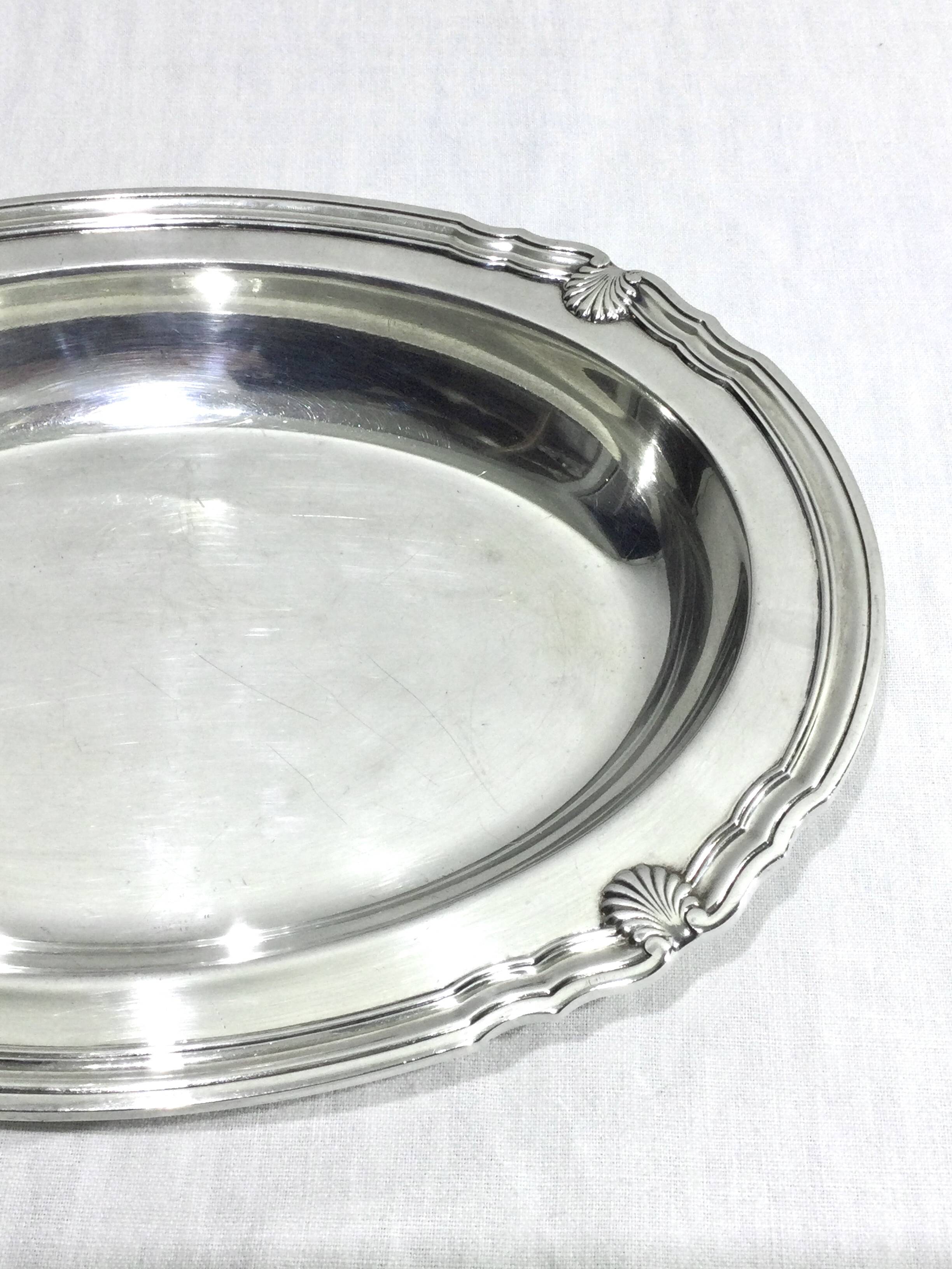 Gallia collection serving dish in silver metal