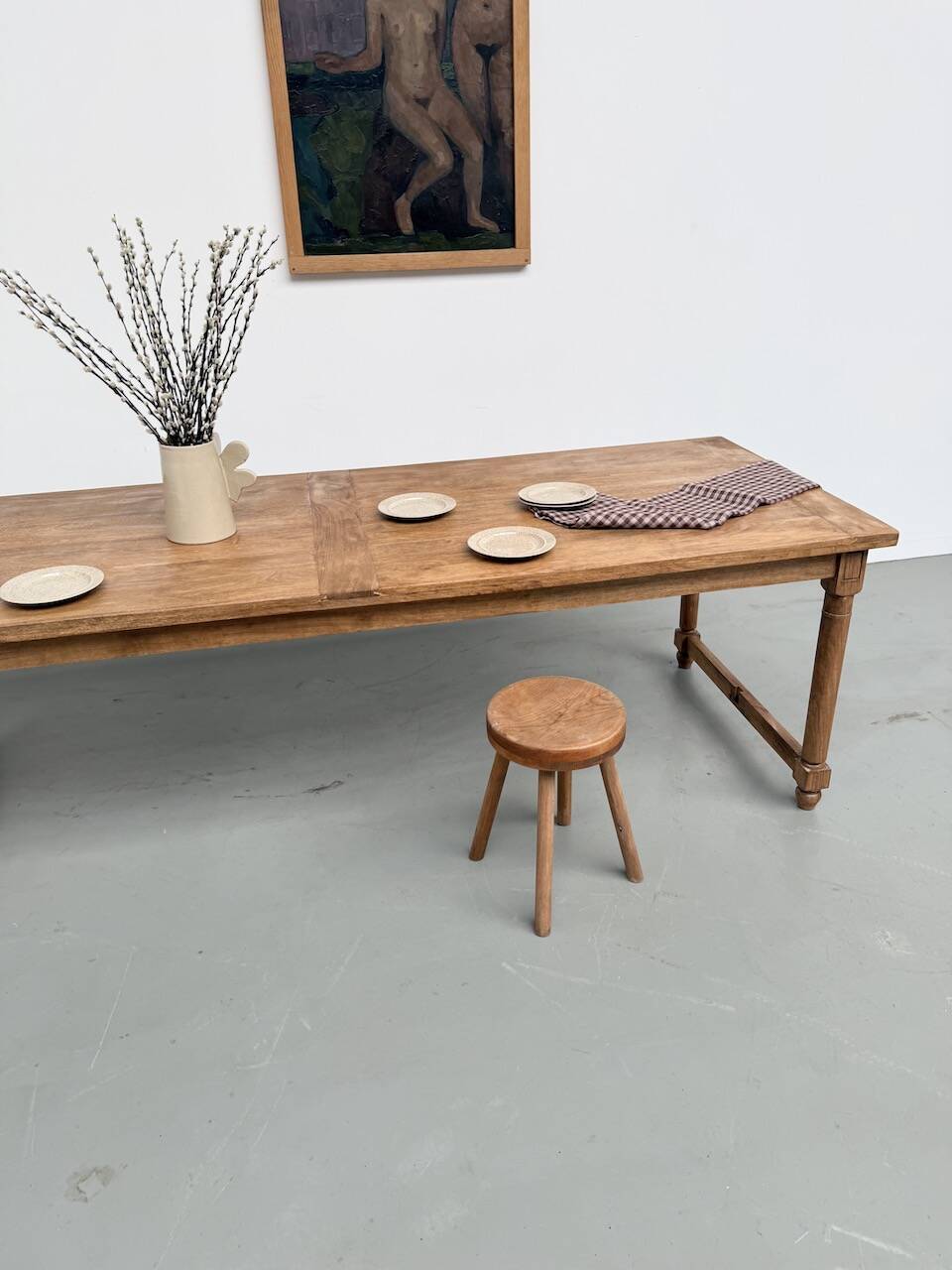 XL beech farmhouse table