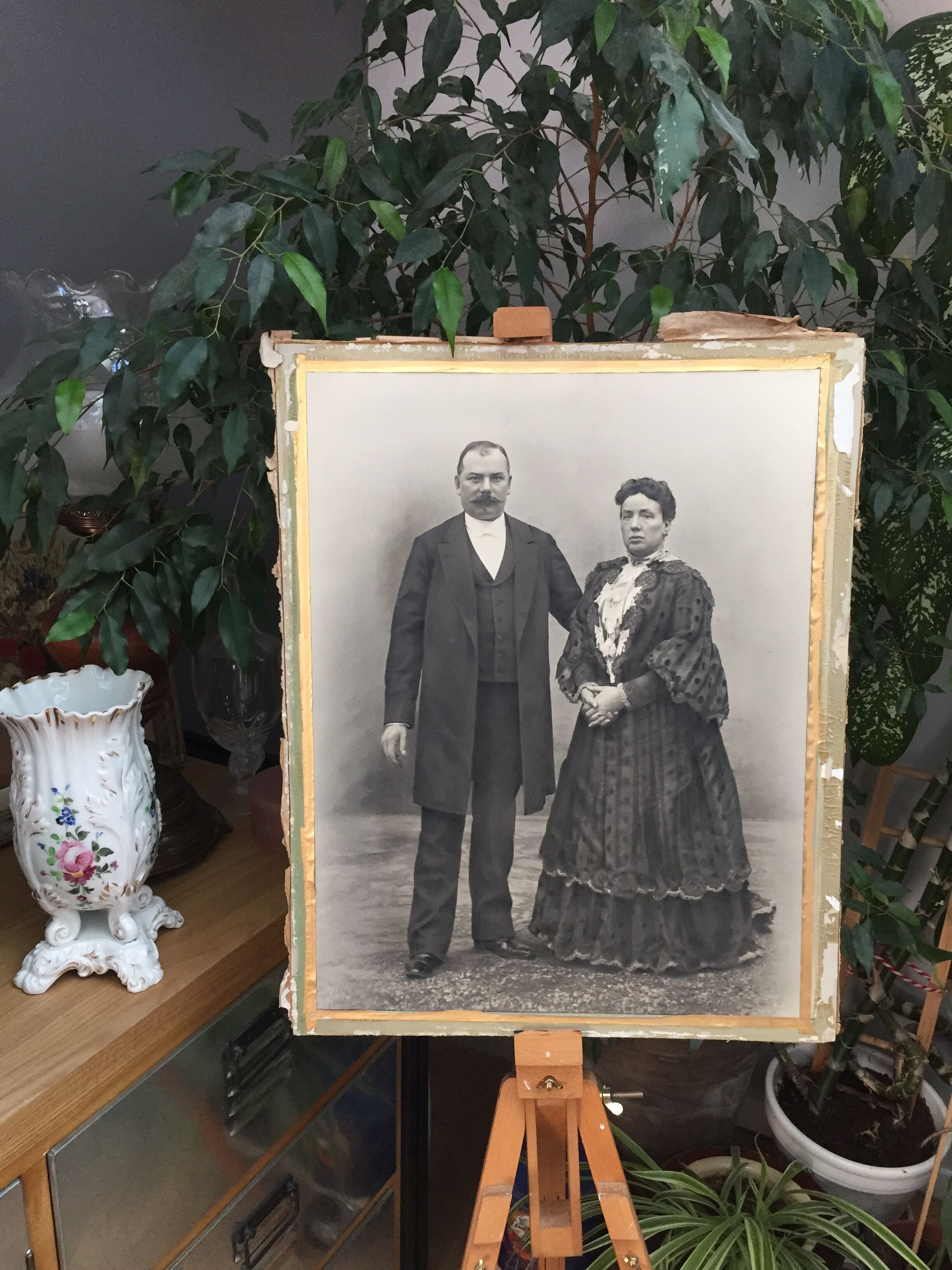 Antique, Great old photography, bourgeois couple, early twentieth, France