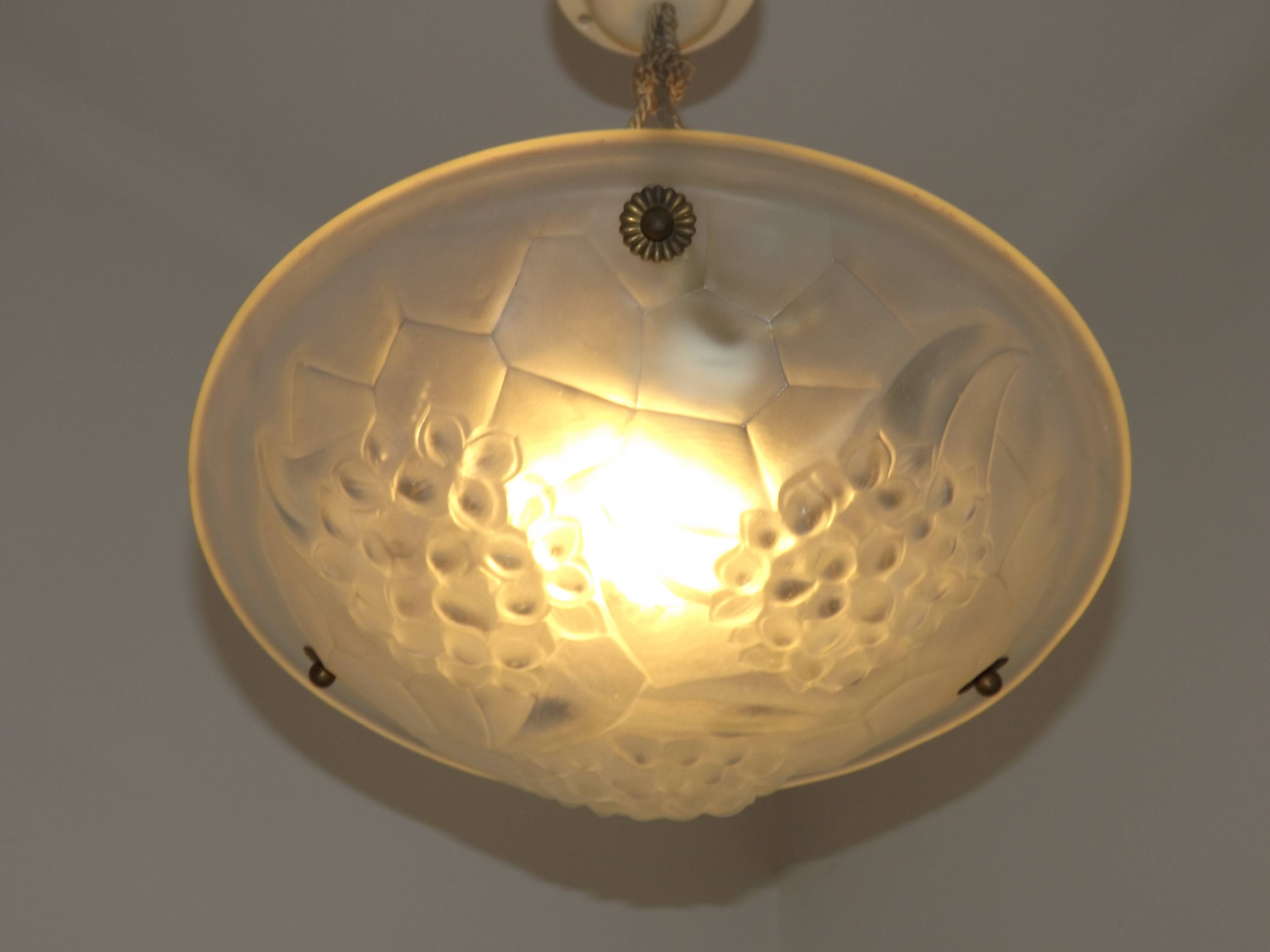 Elegant French Art Deco Plafonnier– Circa 1930 | Signed ROS / Degué