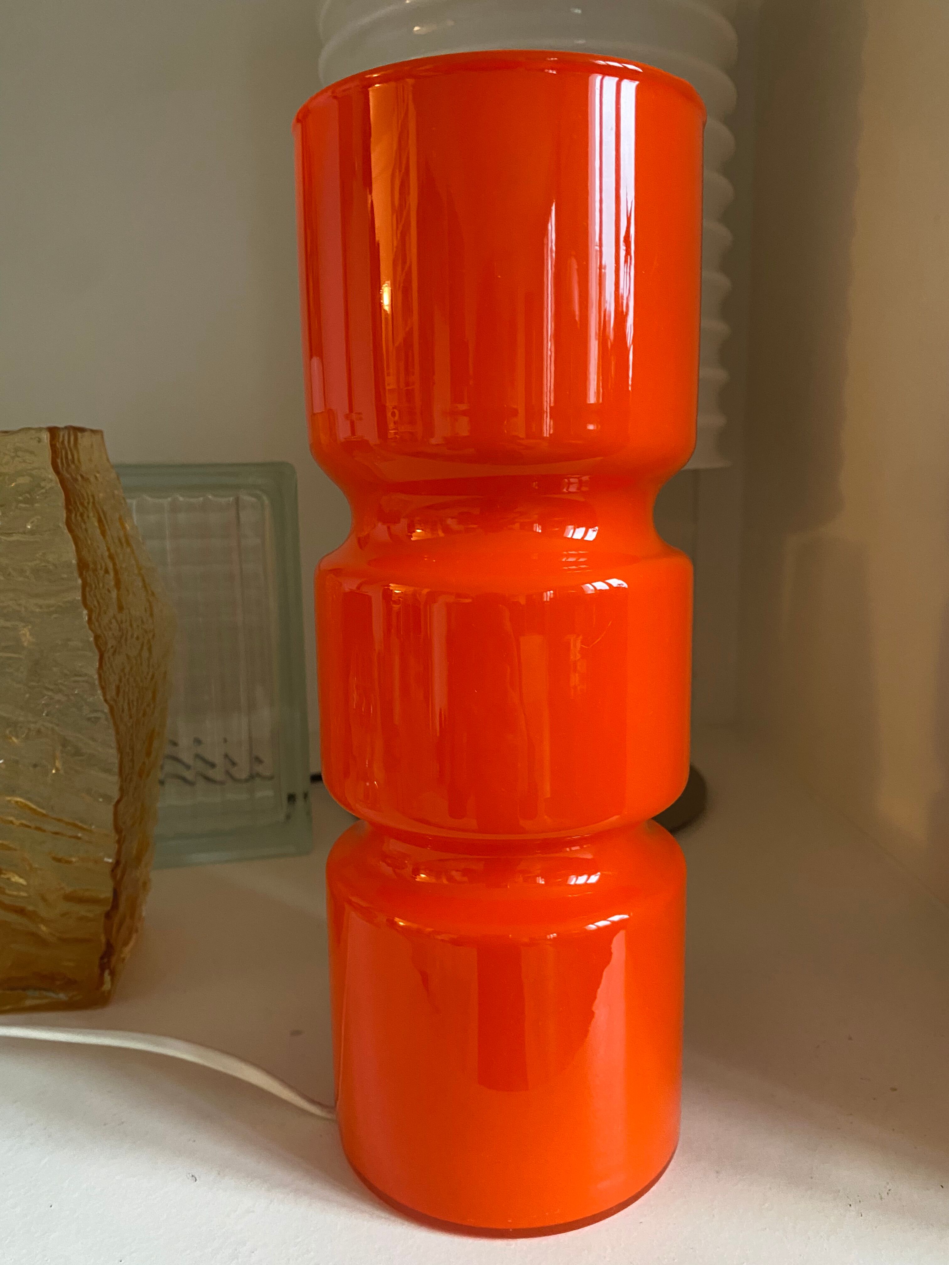 Lampe Fitz en verre orange Habitat vintage