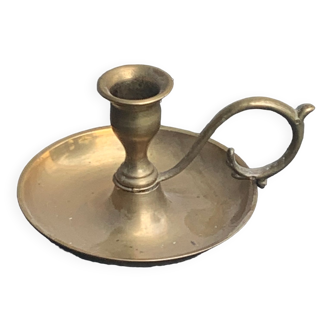 Antique thumb holder, vintage gilded brass cellar rat