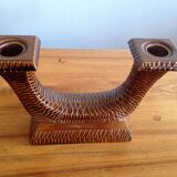 Pair of double ceramic candlesticks