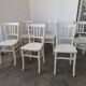 Set de 6 chaises bistrot vintages blanches