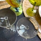 2 stemmed glasses from the Lorraine crystal factory