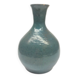 Speckled blue ceramic vase signed AP