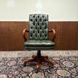 Classic English Chesterfield Desk Chair Green
