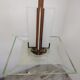 Modernist art deco chandelier/pendant lamp in glass and metal