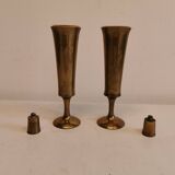 Candle holders in solid brass, by jhq (jens harald quistgaard) for his own company - dansk design