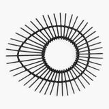 Free-form rattan mirror