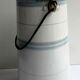 Art Deco milk pot, white and blue enamelled milk plate signed Etoile PEN