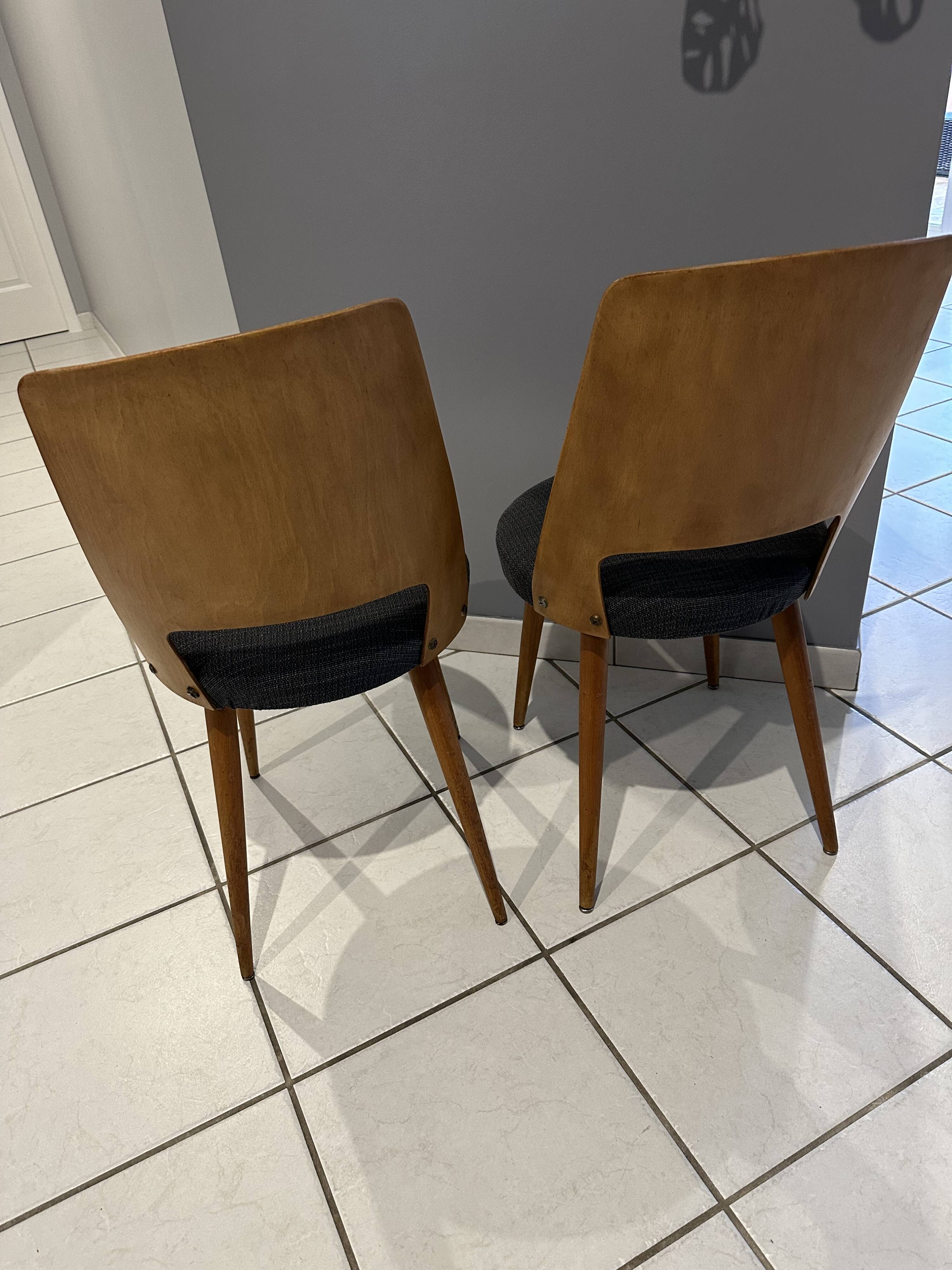 Pair of Baumann bistro chairs, Mondor model, vintage 1970