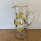 Carafe années 1950-6o dorure et citron émaillé verrerie de monaco
