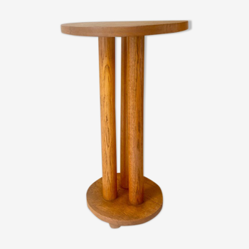Minimalist walnut pedestal table 30s