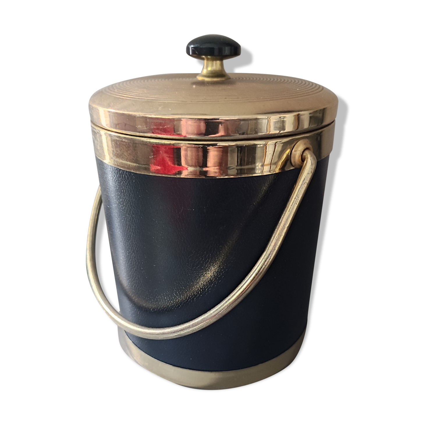 Ice bucket ice cubes decoration imitation black metal gold vintage