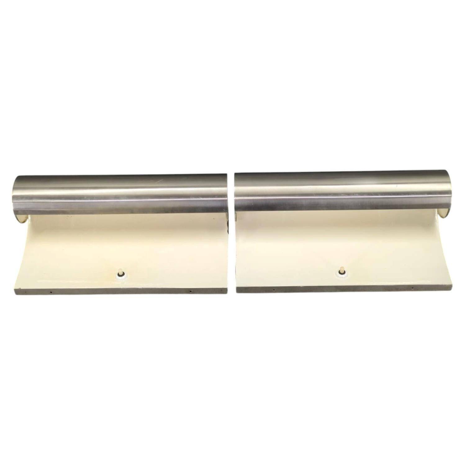 Rare Bauhaus Nickel Wall Lights, Czechoslovakia, 1930s