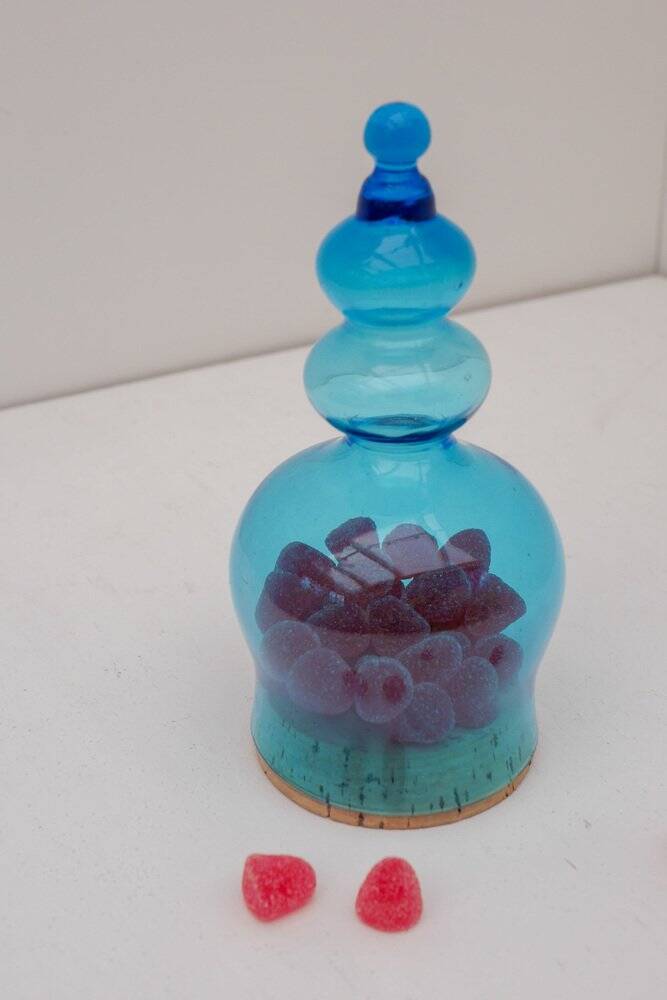 Candy box in handblown art glass by Bertil Vallien for Kosta Boda, 1970s