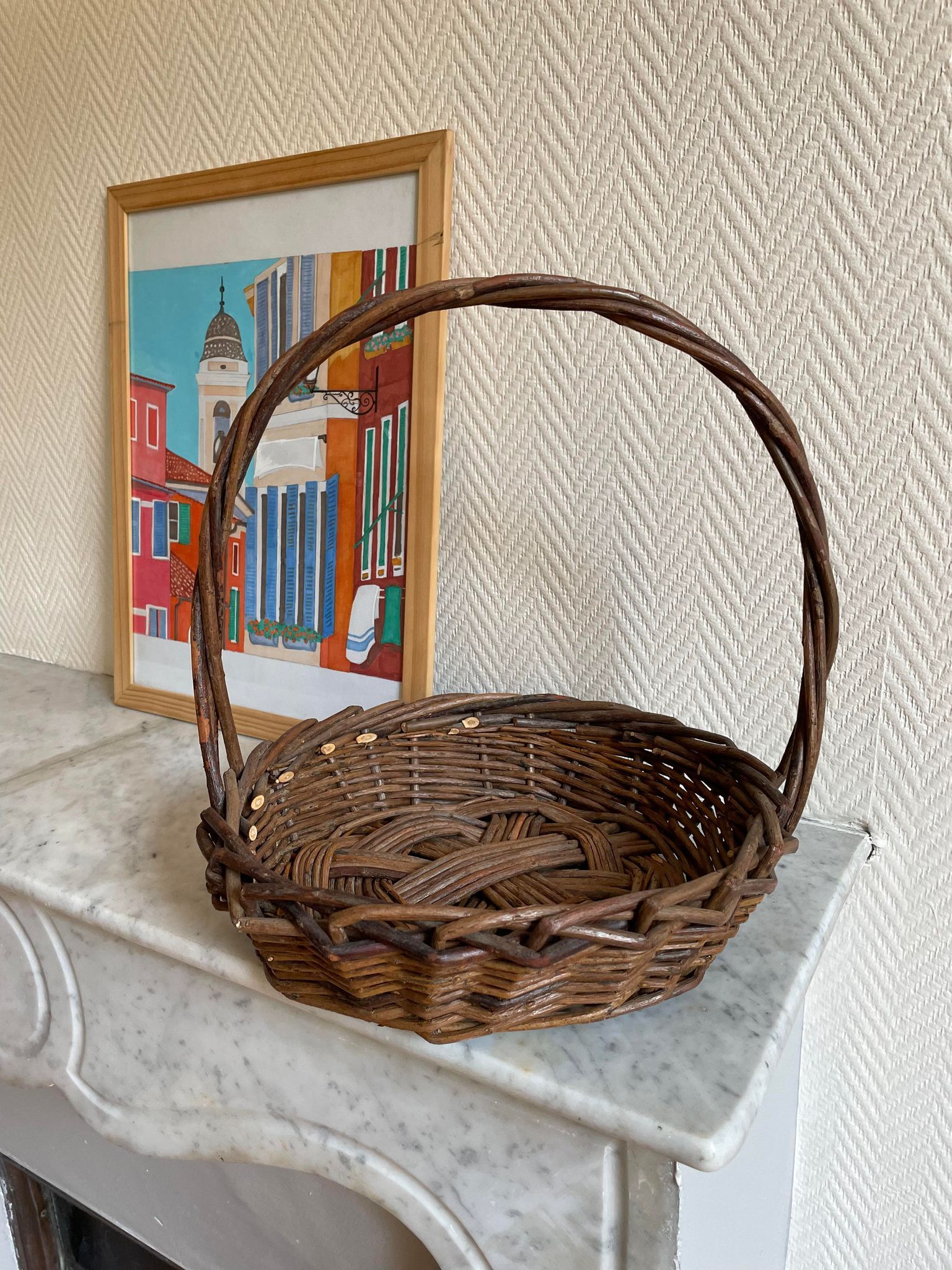 Panier osier rond