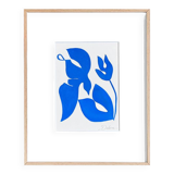 Bird and flower (full blue) — peinture originale en édition limitée par Deleine