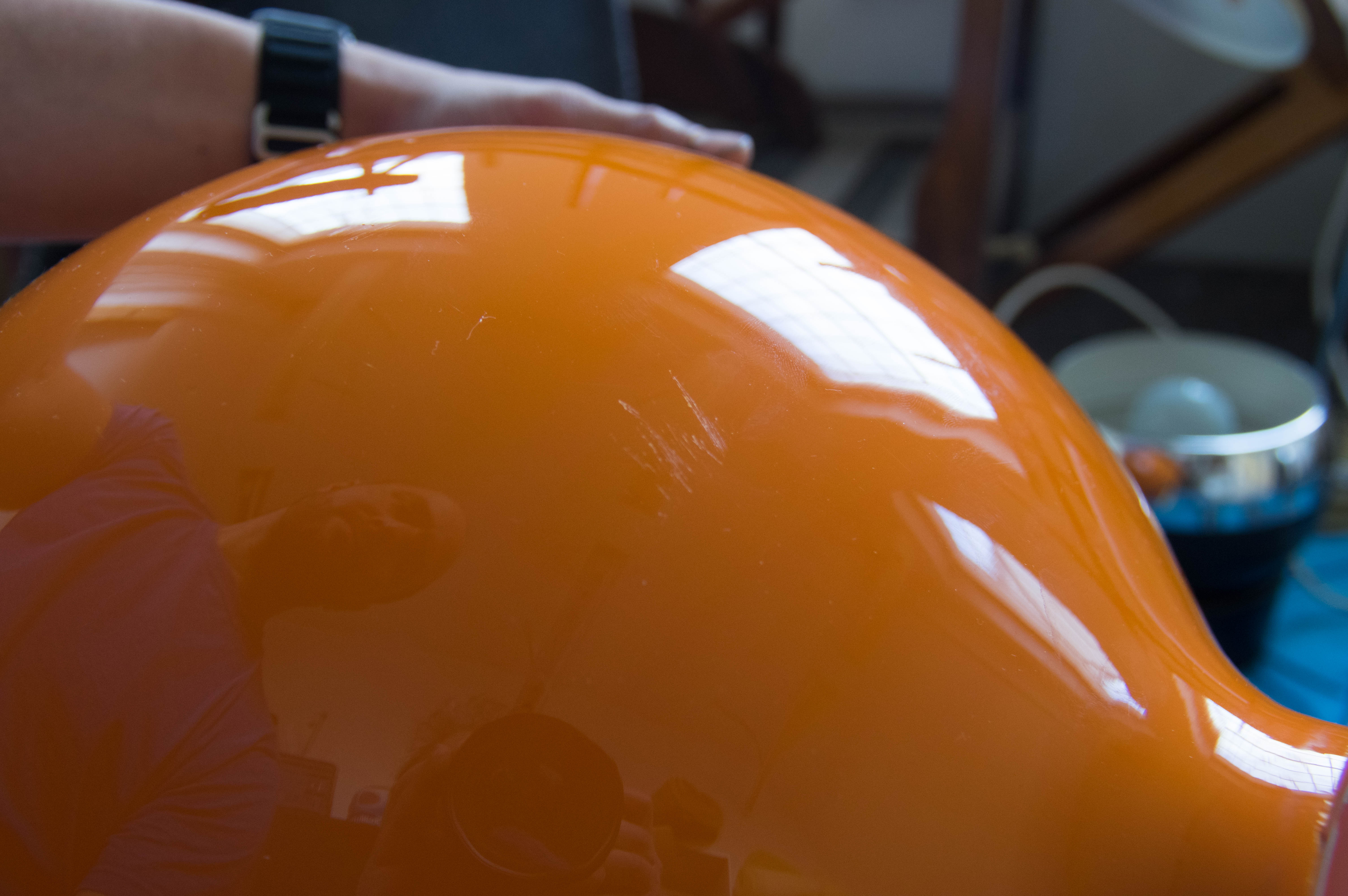 Postmodern orange glass table/floor lamp, 2000s