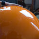 Postmodern orange glass table/floor lamp, 2000s
