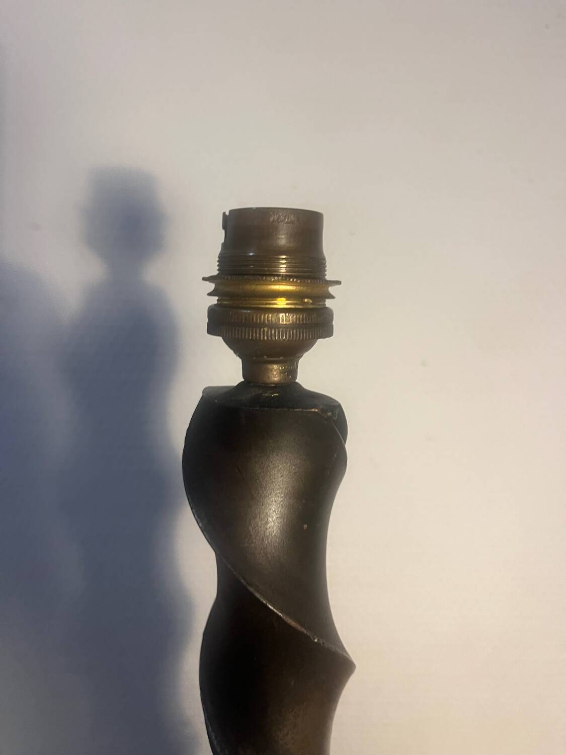 Hammered wrought iron lamp base – 1950s