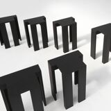 Black stackable stools of side tables (new) by Bram Vanderbeke, Belgium, 2017