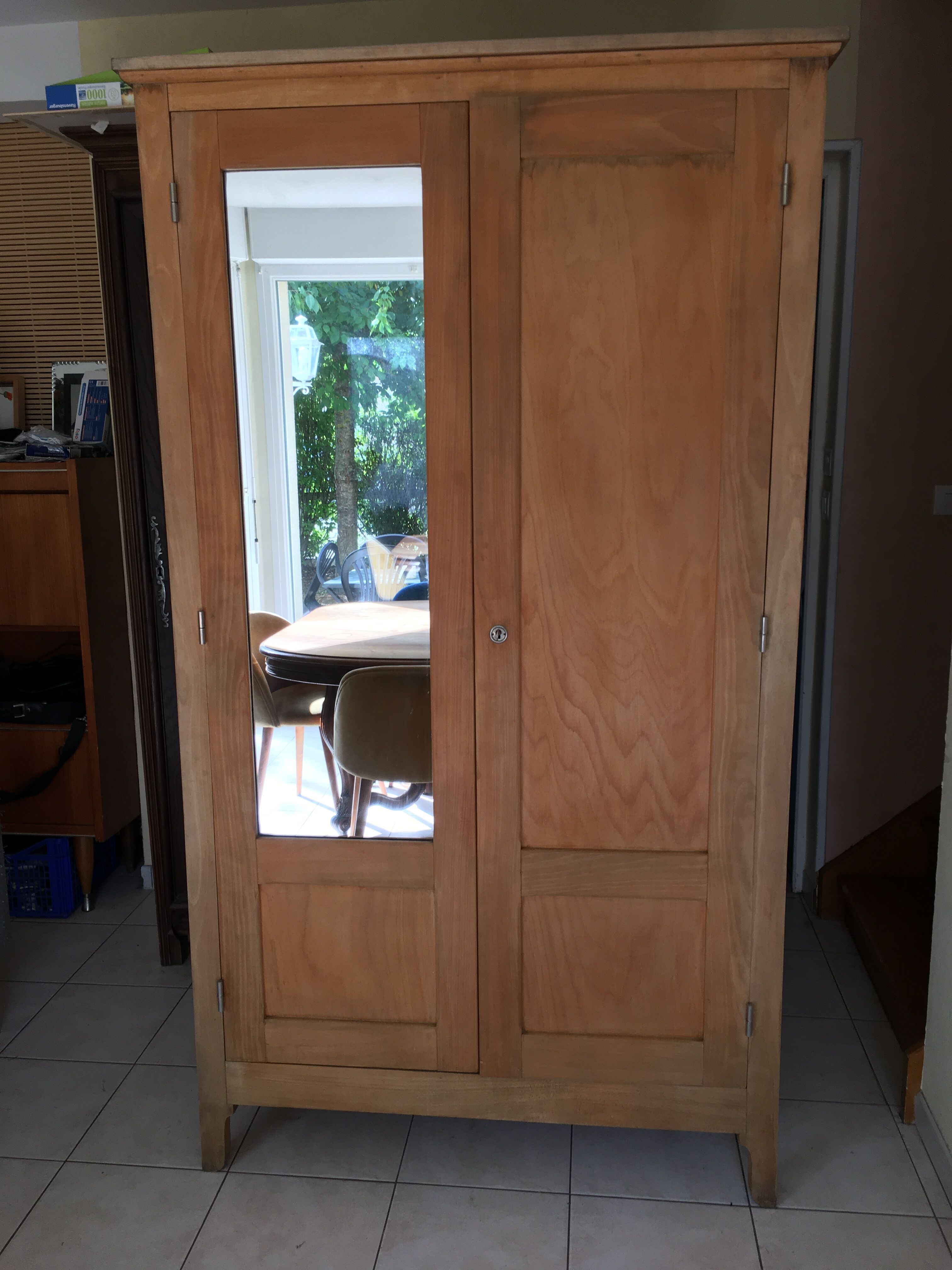 Parisian wardrobe 2 door boarding dormitory wardrobe lingère raw wood