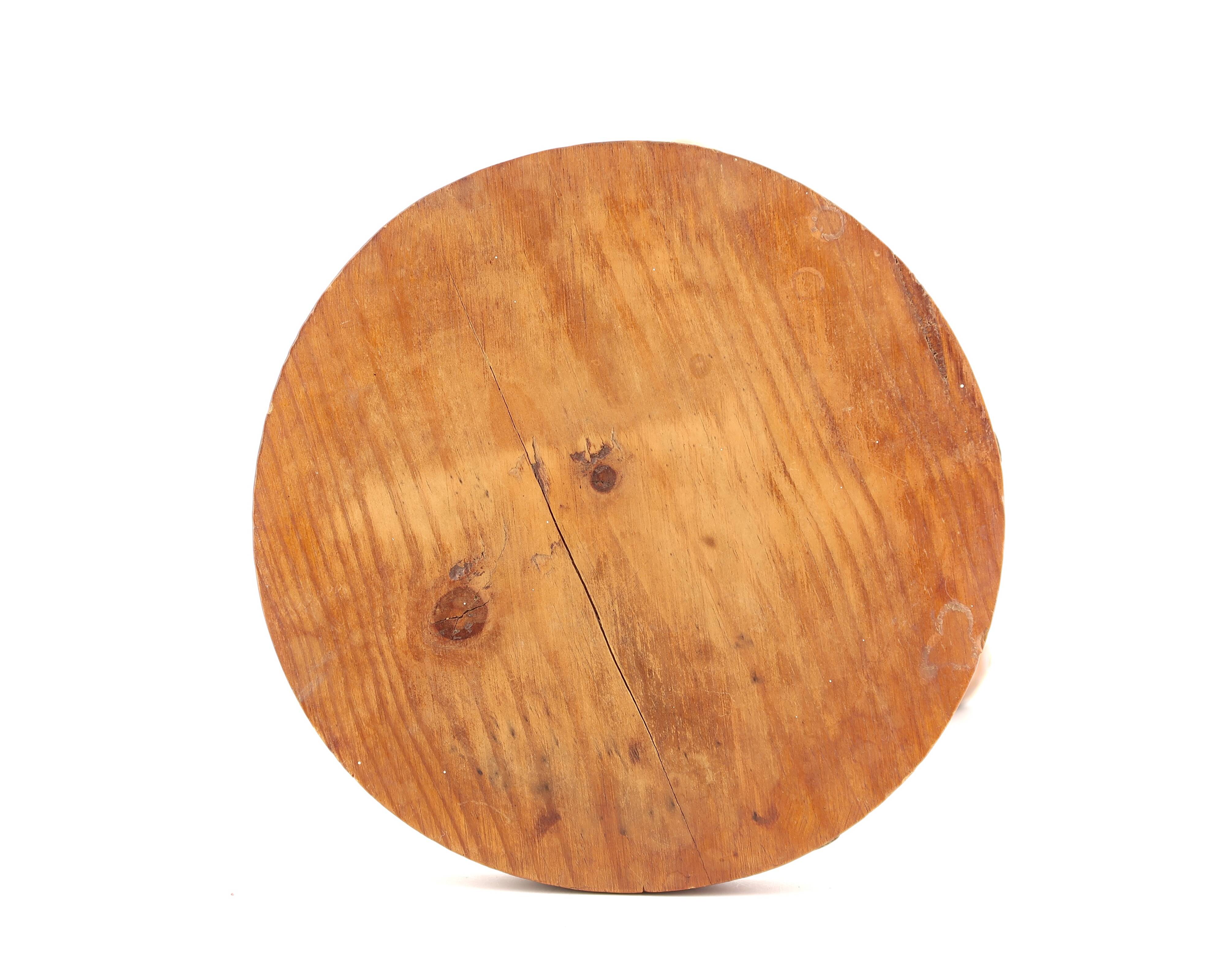 Wooden tripod stool, 1950s mountain furniture