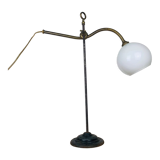 Art Deco lamp goes up and down opaline brass
