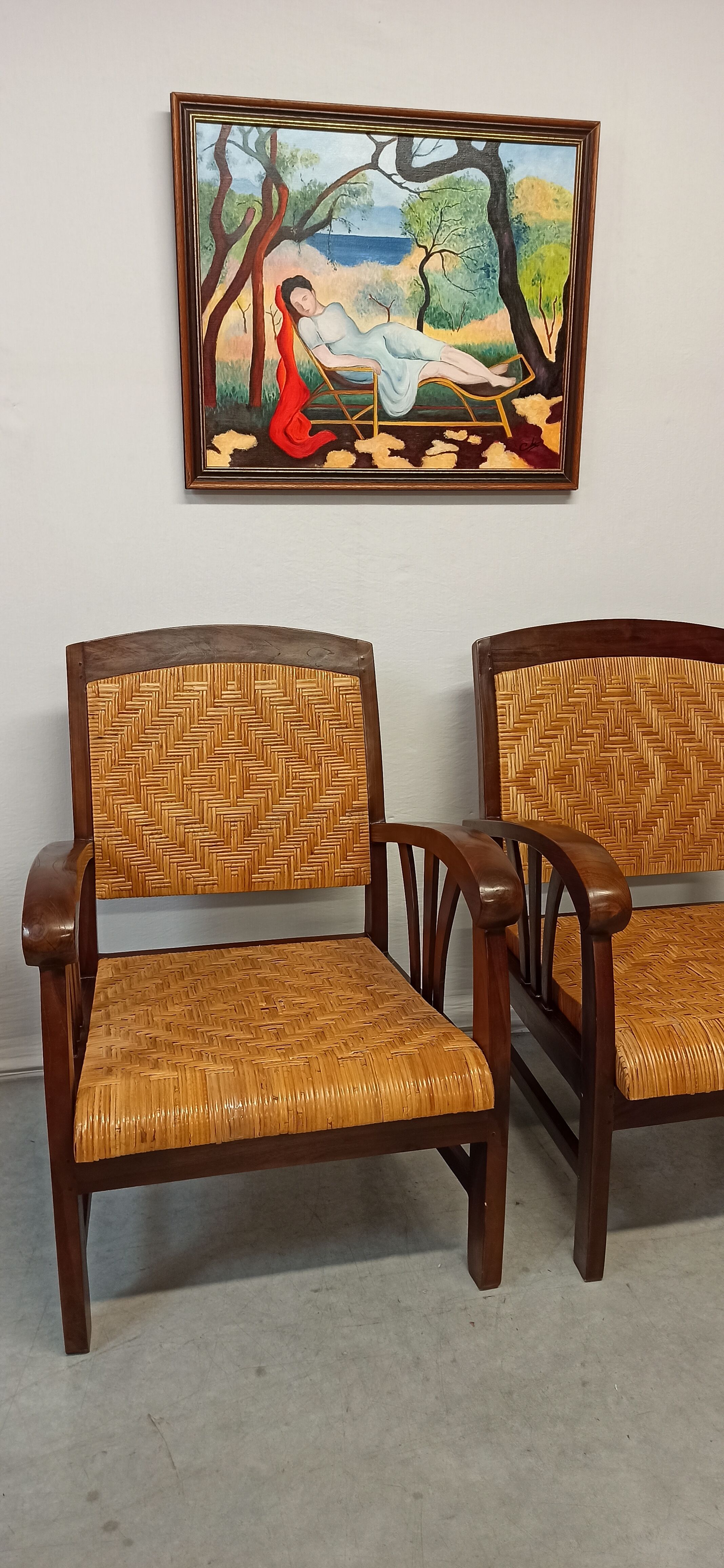 Pair of colonial style armchairs