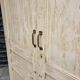 Antique wardrobe, kitchen cabinet, pinewood, creamy white