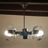 Space age design chandelier in vintage chromed metal year 70