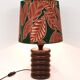 Mid-century table or accent lamp, turned wooden base, Sweden, 1970s