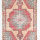 4x7 Orange Red Geometric Oriental Vintage Rug, 134x218Cm