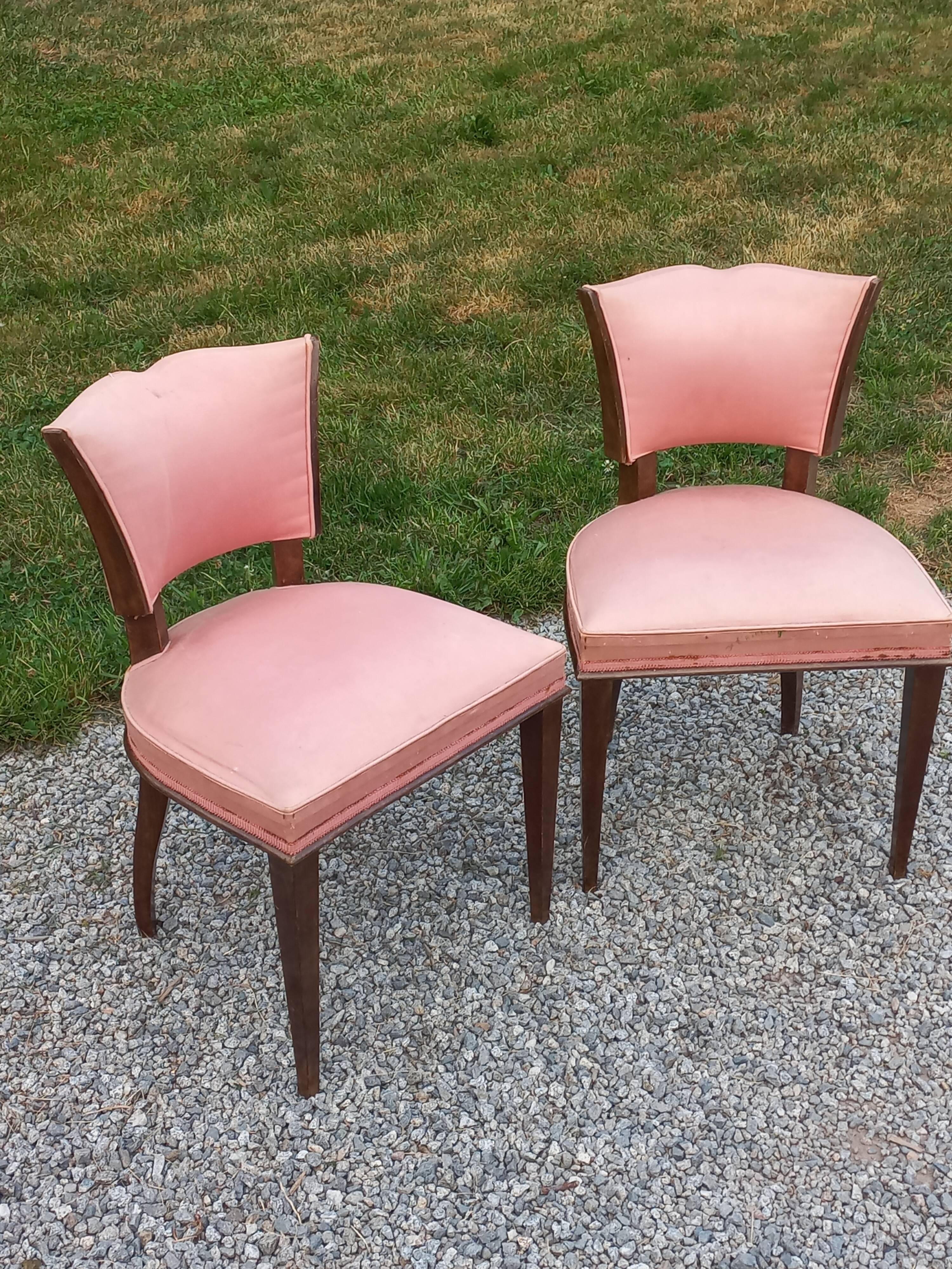 Pair of vintage low-backed bedroom chairs from the 1930s/1950s